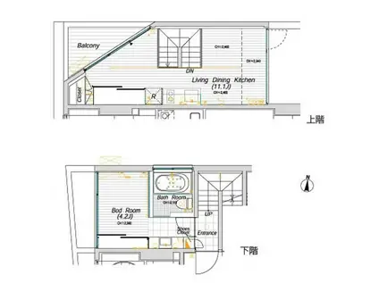 デュフレ自由が丘(1LDK/3階)の間取り写真