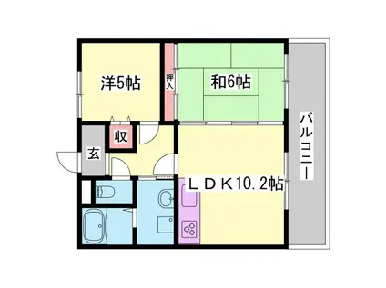 ニュークオリティエコー(2LDK/1階)の間取り写真