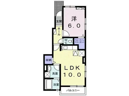 ペイサージュ(1LDK/1階)の間取り写真