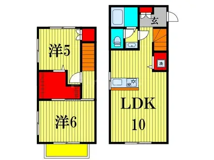 サンピア北小金(2LDK/1階)の間取り写真
