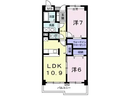 ベルフィオーレ(2LDK/4階)の間取り写真