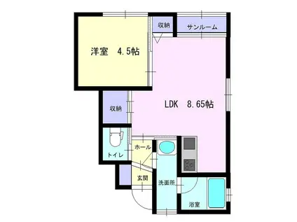 梅の木町DHC棟(1DK/1階)の間取り写真