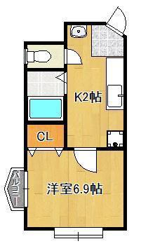 STY-1マンション(1K/4階)の間取り写真