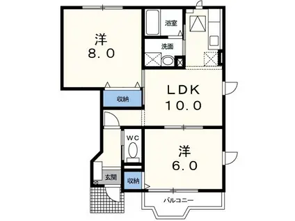セレーノ(2LDK/1階)の間取り写真