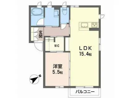 ヴィータ森合町(1LDK/1階)の間取り写真