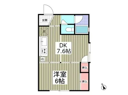 ダイドー壱番館(1DK/4階)の間取り写真