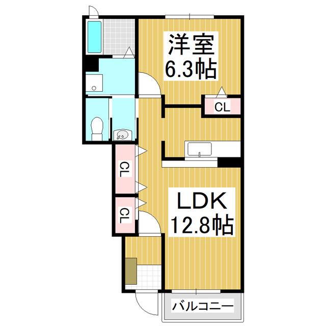 サンライズC(1LDK/1階)の間取り写真