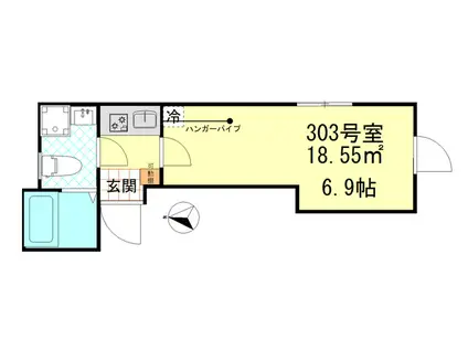 オーガスタコート堀切菖蒲園(1K/3階)の間取り写真