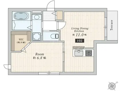 CONFOR FREA(1LDK/1階)の間取り写真