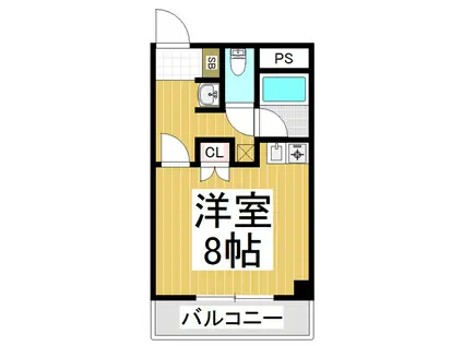 ル・アーブル(ワンルーム/2階)の間取り写真