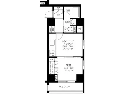 アトラス日本橋水天宮(1DK/5階)の間取り写真