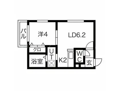 カハラ白石(1LDK/4階)の間取り写真