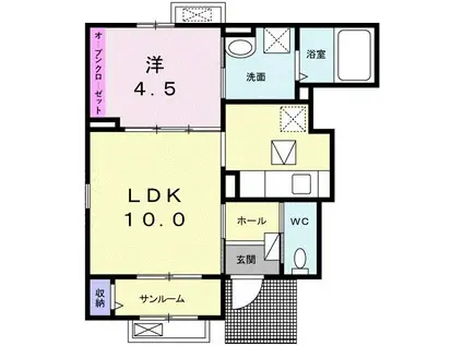 メゾンドポプリ(1LDK/1階)の間取り写真