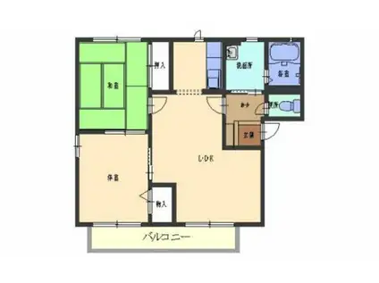 エクシード(2LDK/2階)の間取り写真