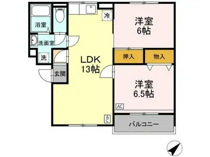 メゾン藤(2LDK/3階)の間取り写真