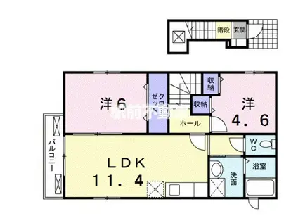 キャトルフォイル(2LDK/2階)の間取り写真