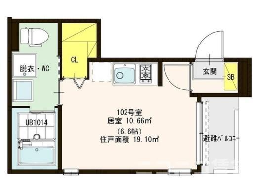 アルソーレ小岩(ワンルーム/1階)の間取り写真