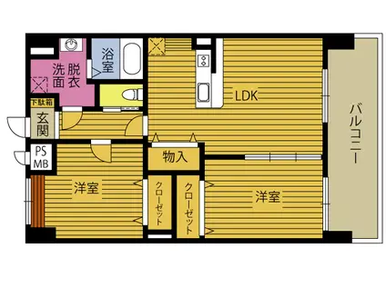 CONFORT NAGAHAMA(2LDK/10階)の間取り写真