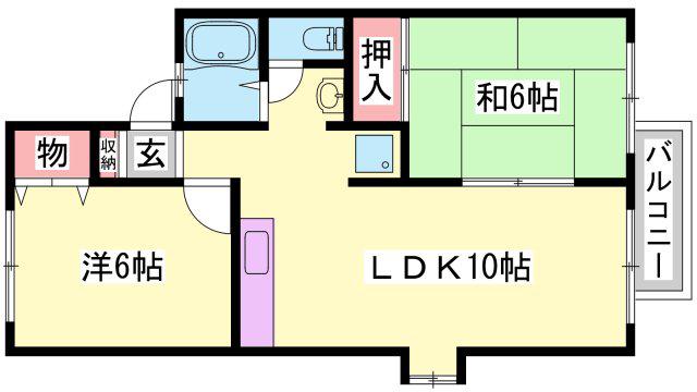 ピュアリティー21(2LDK/2階)の間取り写真
