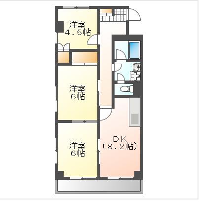 マンションIZUMI(3DK/2階)の間取り写真