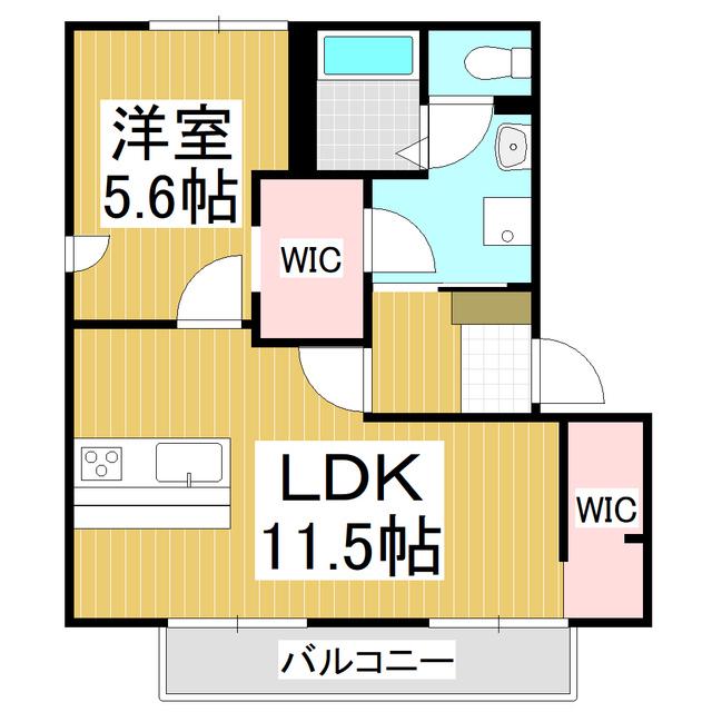 サンシャイン杉山E(1LDK/2階)の間取り写真