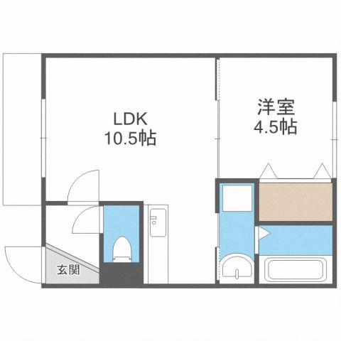 サンスクリット ワン(1LDK/3階)の間取り写真