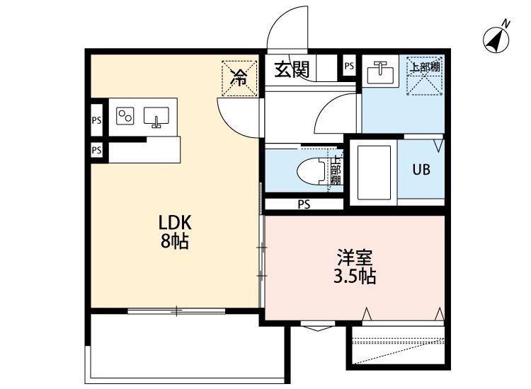ルノン東所沢(1LDK/1階)の間取り写真