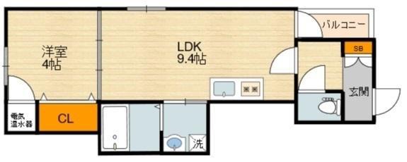 オルフェアメゾン清水丘弐番館(1LDK/3階)の間取り写真