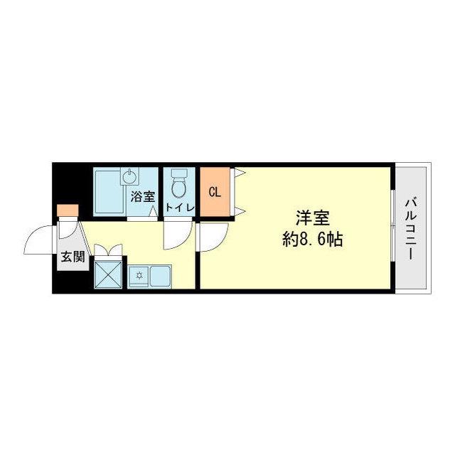 エスポワールM(1K/2階)の間取り写真
