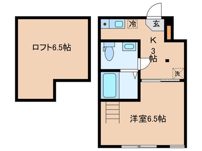 グランレイム神楽坂(1K/2階)の間取り写真
