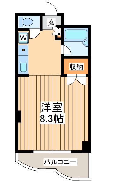 グランドール相模(1K/4階)の間取り写真