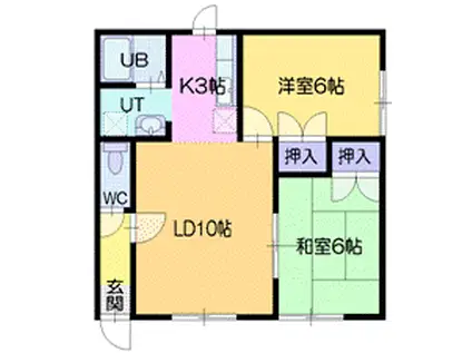 フロンティア池田(2LDK/1階)の間取り写真