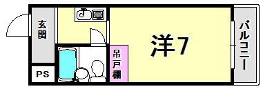 メゾンドアヴニール(ワンルーム/3階)の間取り写真