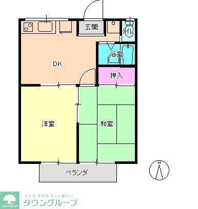 エステート五所塚(2DK/1階)の間取り写真