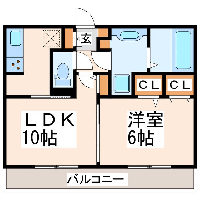 ル・プルニエII(1LDK/1階)の間取り写真