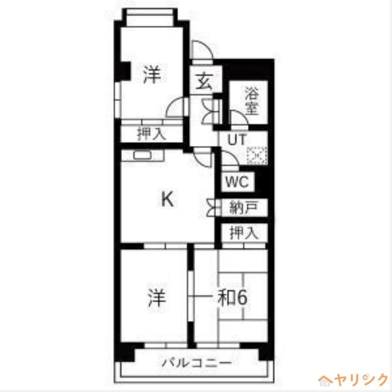 シャンポール幹 I(2DK/3階)の間取り写真
