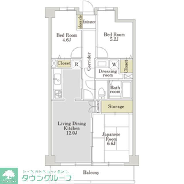 アーバンパーク常盤台公園 B棟(3LDK/1階)の間取り写真