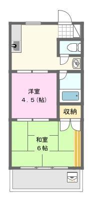 コーポPOND(2DK/2階)の間取り写真