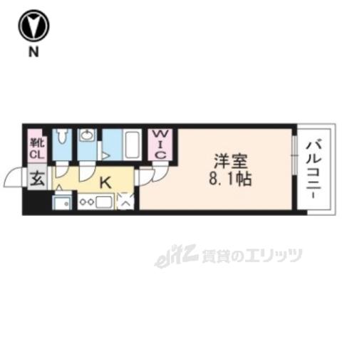 エスリード京都梅小路(1K/4階)の間取り写真