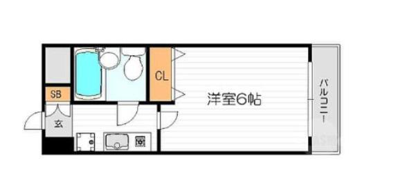 エスリード北梅田第2(1K/8階)の間取り写真