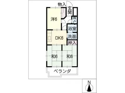 コーポニューフレンド第一(3DK/6階)の間取り写真