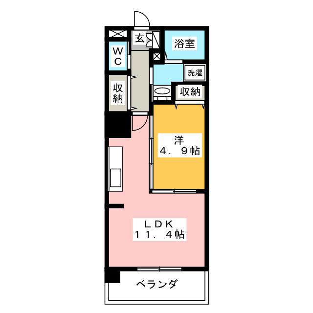 レフィナード(1LDK/4階)の間取り写真
