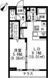 ラグーナレジデンス(1LDK/1階)の間取り写真