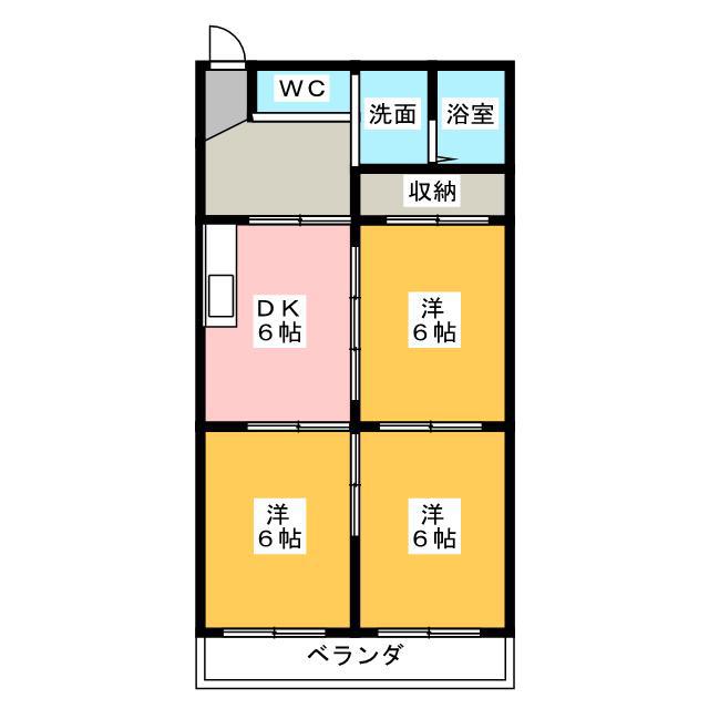 ルネッサファミーユ(3DK/4階)の間取り写真