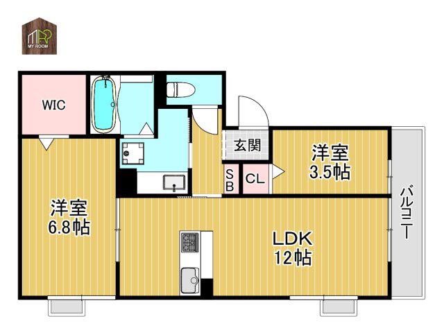 PROSPERITA(2LDK/3階)の間取り写真
