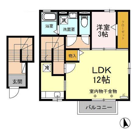 フロンテーラ(1LDK/2階)の間取り写真