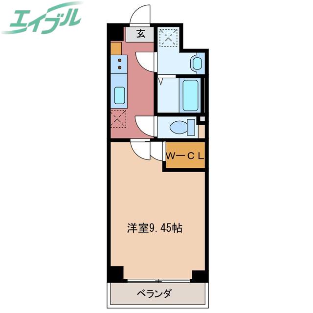 S-FORT四日市元町(1K/6階)の間取り写真