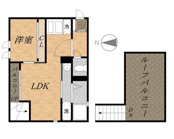GRANDTIC 宝塚(1LDK/2階)の間取り写真