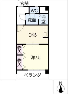 プレミール(1DK/4階)の間取り写真