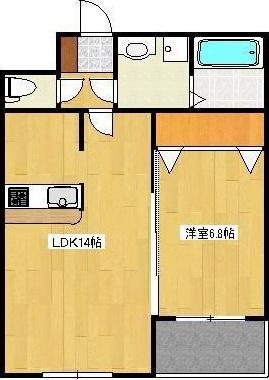 ADVANCE武蔵野台(1LDK/1階)の間取り写真